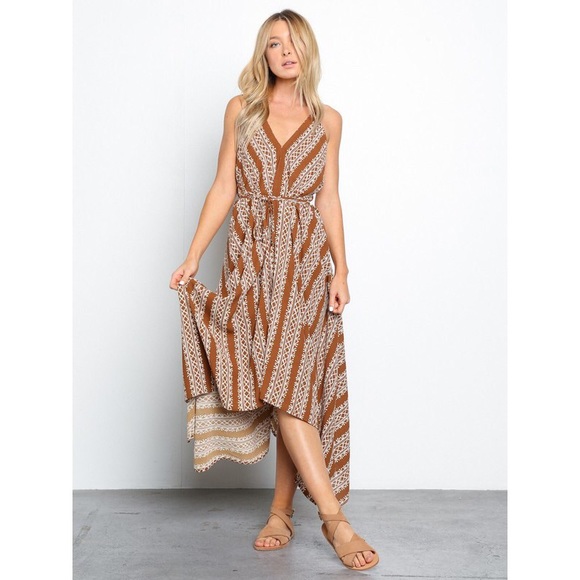 >>LAST<< Erin Printed Midi Dress - Copper - Picture 2 of 5
